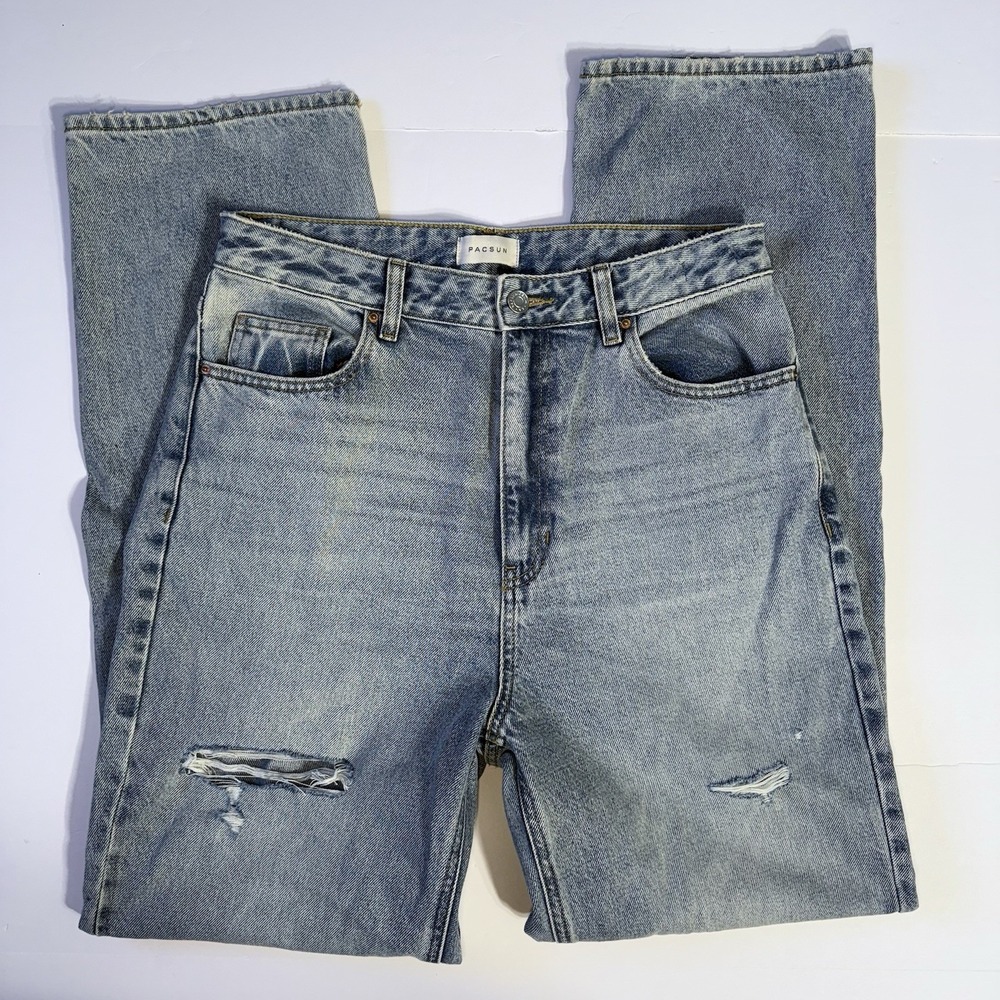 PacSun 90s Boyfriend Jeans Light Wash Distressed High Rise Size 30